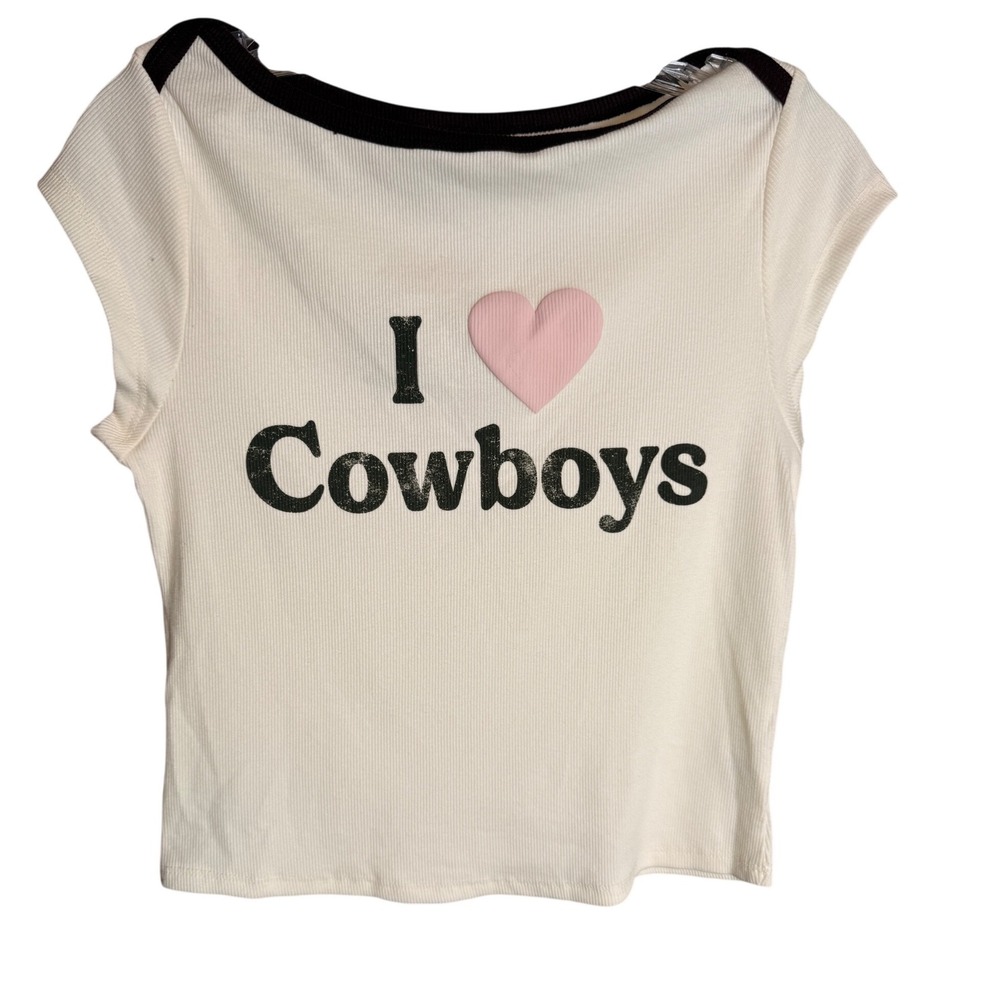 Grayson Threads I Love Cowboys Women S White Cotton Western Rodeo Football
